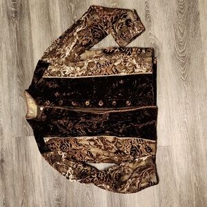 Chicos brown crushed velvet jacket sz 1 (M/8)